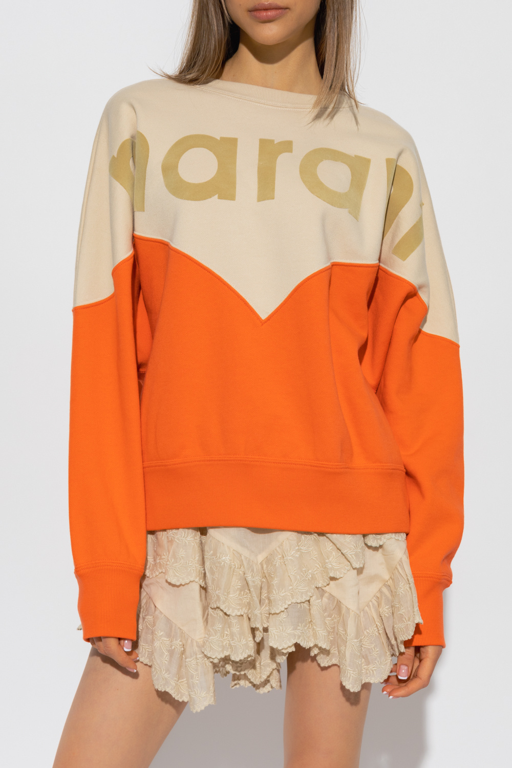 【関税&送料込】Isabel Marant Orange Wool Blend Ellenita Coa Houston' sweatshirt Isabel Marant Étoile - long-sleeved wool